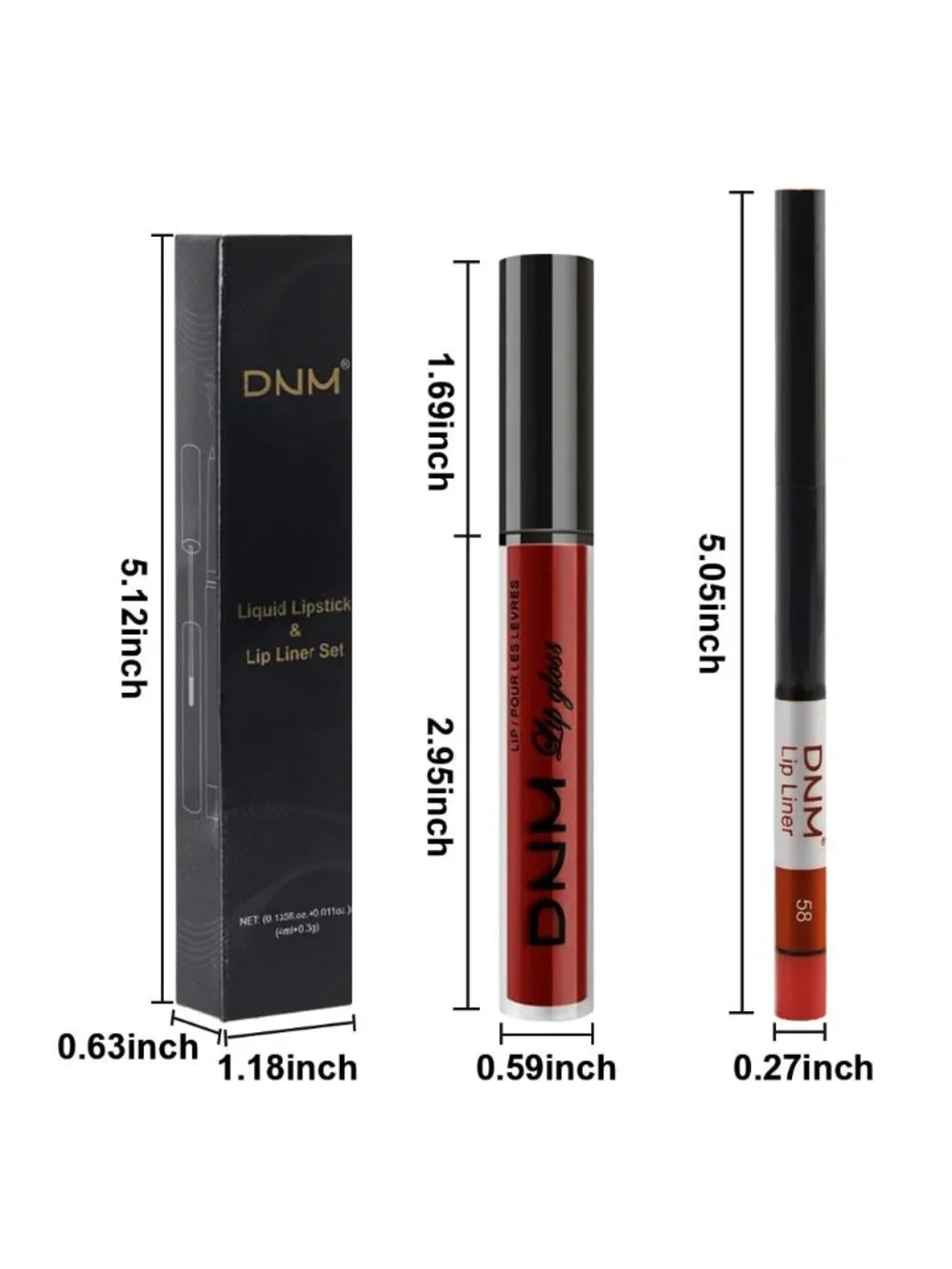 DNM 49# Festival Green 2Pcs 24H Long-Lasting Matte Liquid Lipstick and Lip Liner